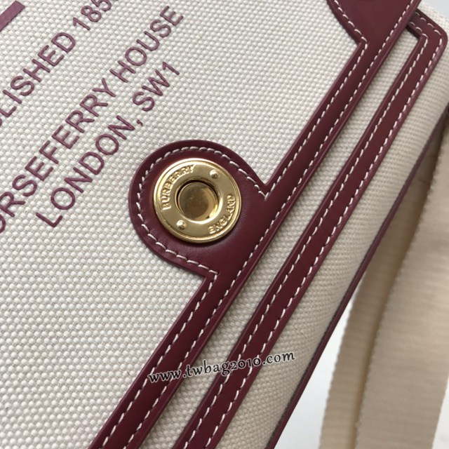 Burberry專門店新款背斜女包 巴寶莉經典帆布配皮翻蓋女士肩背包 yxb1503